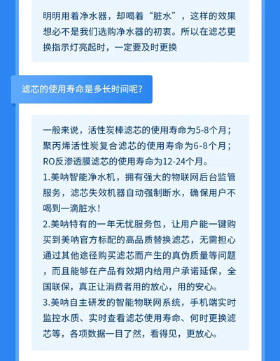 美呐净水小课堂第一期·NO.1 | 滤芯不脏就不需要更换了吗？