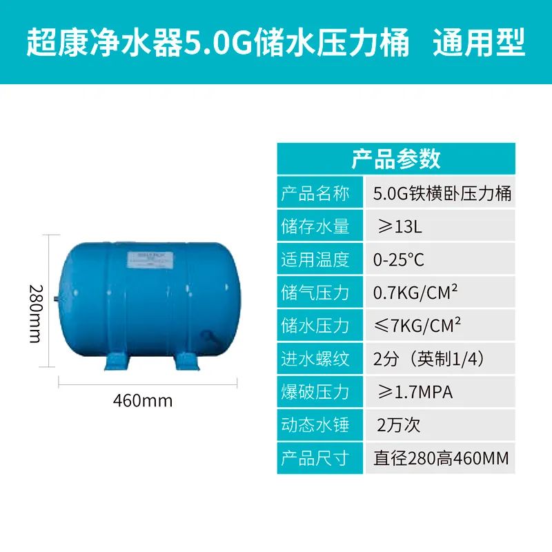 超康净水器｜各种可可爱爱的压力桶参数作用