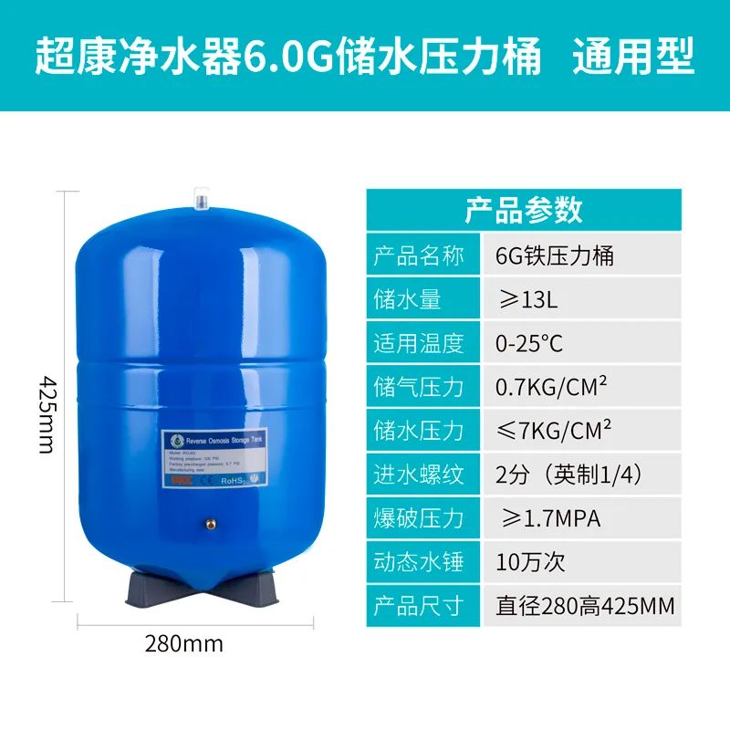 超康净水器｜各种可可爱爱的压力桶参数作用