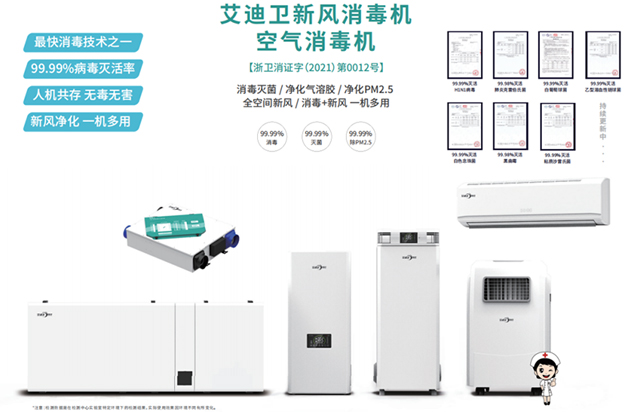 艾迪卫全能空气消毒机 三合一动静双模式，构建室内净化消毒解决方案