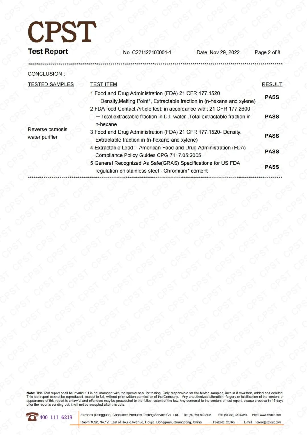 聚焦全球市场千亿级净水赛道 法兰尼喜获美国FDA权威认证！