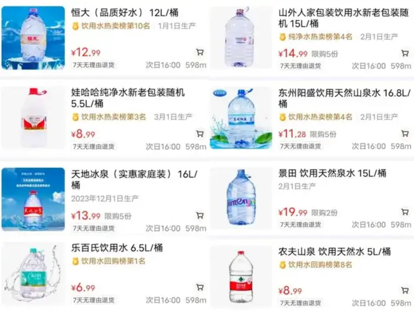 瓶装水TOP30：纯净水稍逊矿泉水 新概念水打破“一品占一地”格局